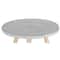 Gray Fiber Clay & Beech Wood Contemporary Accent Table